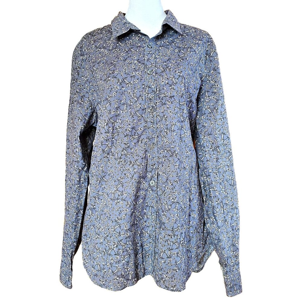 PS Paul Smith Men's Blue Floral 100% Cotton Button-Down Shirt Sz XL Portugal